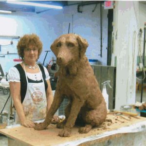 Janice with Bert at The New England Sculpture Service Foundry